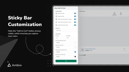 Ambiw‑Sticky Add To Cart screenshot