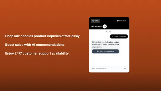 ShopTalk: AI Live Chat Agent screenshot