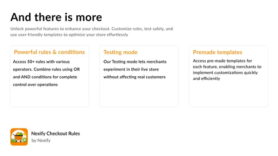 Nexify Checkout Rules screenshot