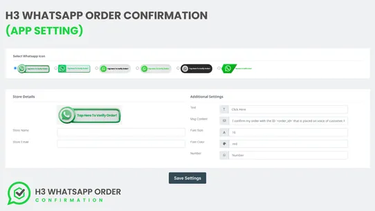 H3 WhatsApp Order Confirmation screenshot