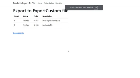 PETF: products export to files screenshot