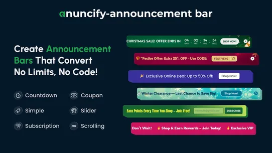 Anuncify ‑ Announcement Bar screenshot