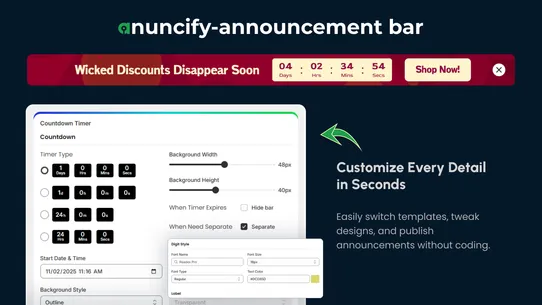 Anuncify ‑ Announcement Bar screenshot