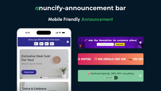 Anuncify ‑ Announcement Bar screenshot