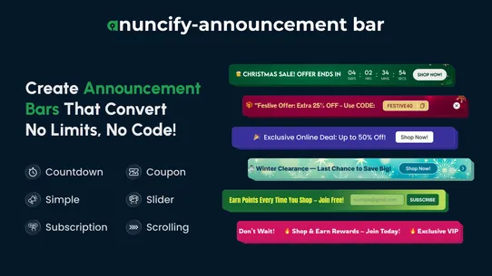 Anuncify ‑ Announcement Bar screenshot