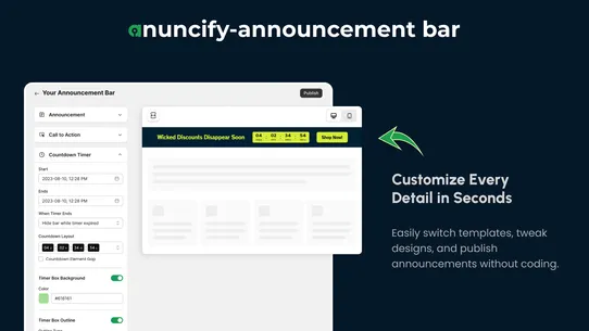 Anuncify ‑ Announcement Bar screenshot
