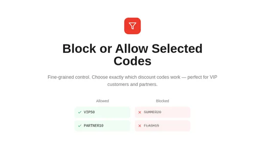 DCB ‑ Discount Code Blocker screenshot