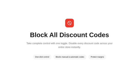 DCB ‑ Discount Code Blocker screenshot