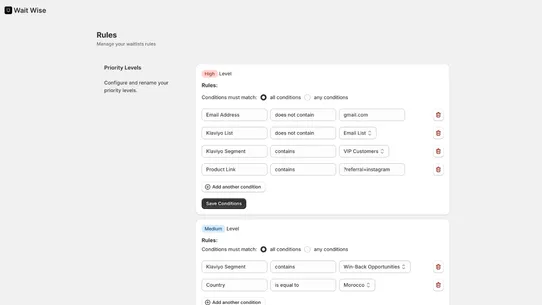 WaitWise | Waitlist with Rules screenshot