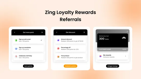 Zing Loyalty Rewards Referrals screenshot