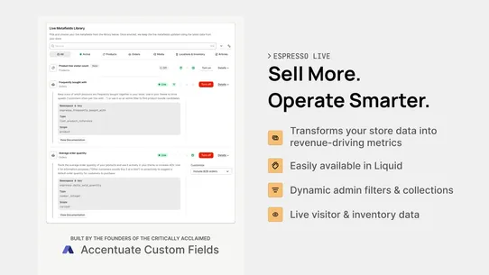 Espresso Live Metafields screenshot