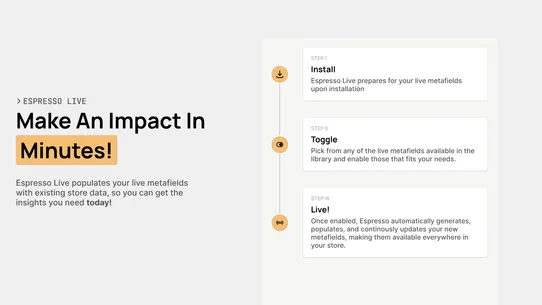 Espresso Live Metafields screenshot