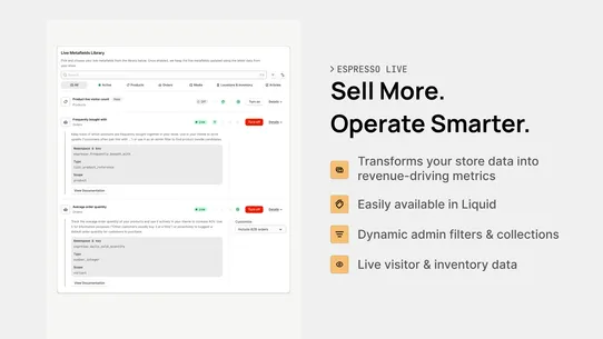 Espresso Live Metafields screenshot