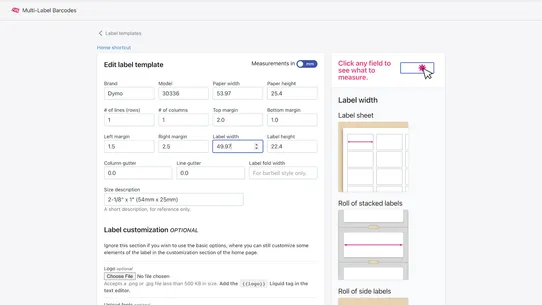 Multi‑Label Barcodes screenshot