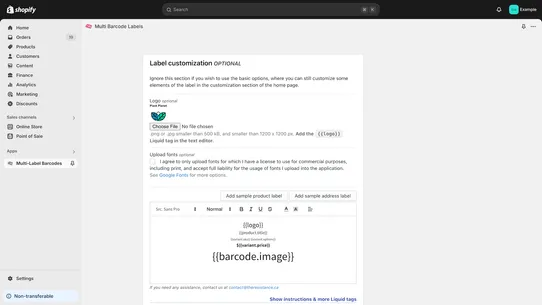 CTS Multi Barcode Labels screenshot