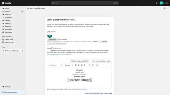 Multi‑Label Barcodes, by CTS screenshot