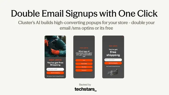 Cluster ‑ Email &amp; SMS Popups screenshot