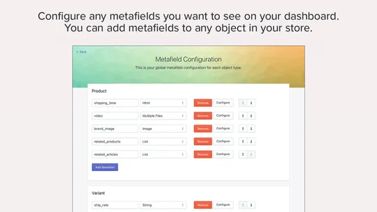 Metafields Manager screenshot