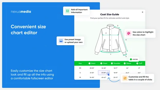 Sized Size Charts &amp; Size Guide screenshot