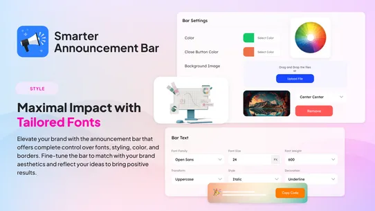 AJ WebCom ‑ Announcement Bar screenshot