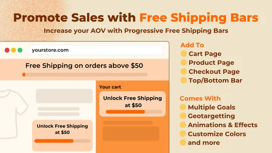 Free Shipping Bar &amp; Upsell screenshot