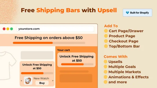 Free Shipping Bar with Upsell screenshot