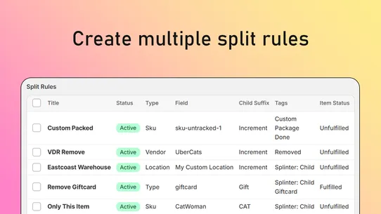 Splinter: Split Orders screenshot