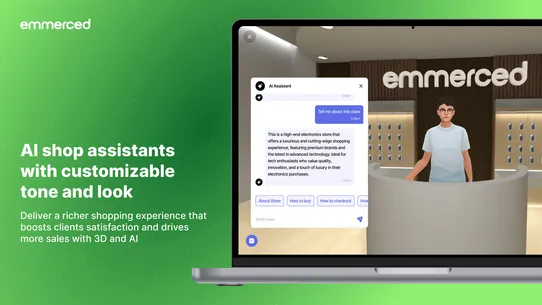 Emmerced: 3D Store &amp; AI Chat screenshot