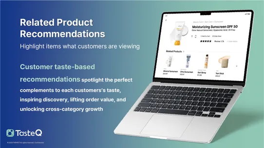 TasteQ Product Recommendations screenshot