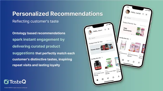 TasteQ Product Recommendations screenshot