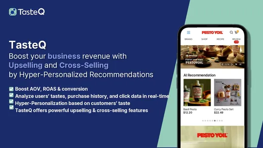 TasteQ Product Recommendations screenshot