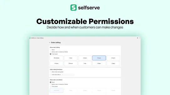 SelfServe: Order Editing screenshot