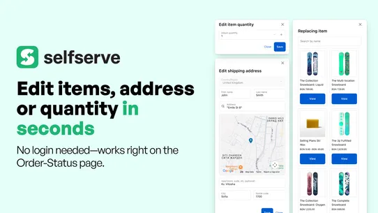 SelfServe Order Editing+Upsell screenshot