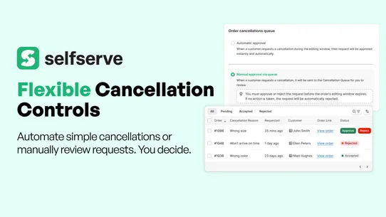 SelfServe Order Editing+Upsell screenshot
