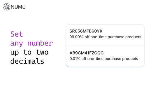 Numo Decimal Discounts screenshot