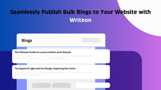 Writeon: Automated Bulk Blog screenshot