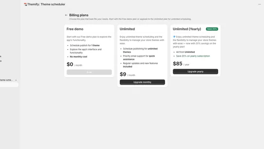 Themify: Theme scheduler screenshot