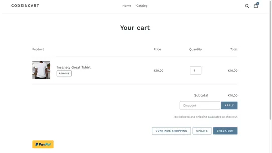 Dcode ‑ Discount codes in Cart screenshot