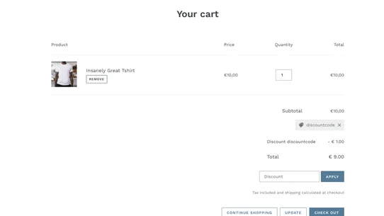 Dcode ‑ Discount codes in Cart screenshot