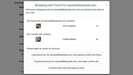 Persistent Cart screenshot