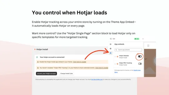 Hotjar Install screenshot