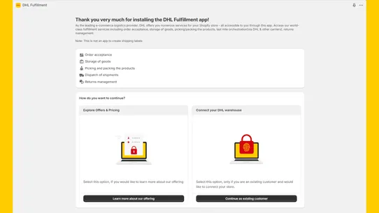 DHL Fulfillment screenshot