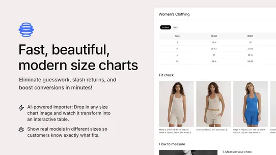 CommerceGurus Size Guides screenshot