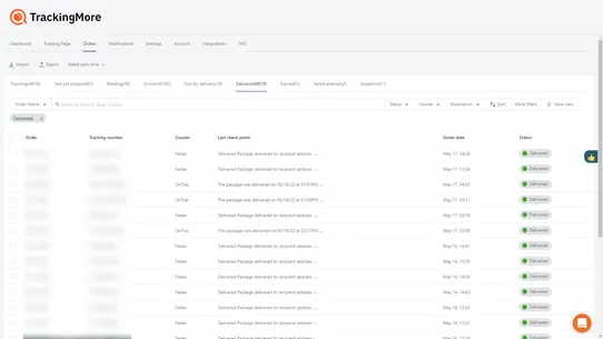 TrackingMore Order Tracking screenshot