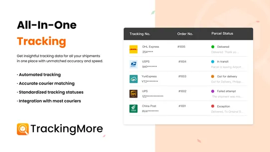 TrackingMore Order Tracking screenshot