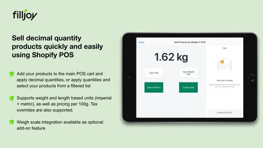 Filljoy Sell by Weight for POS screenshot