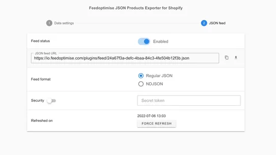 Feedoptimise Products Exporter screenshot