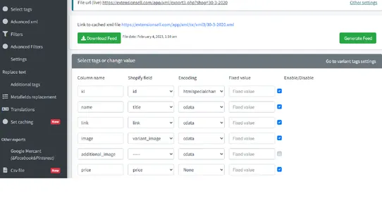 Exporto ‑ Products data export screenshot