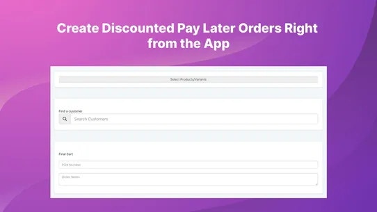Charge Me Later, Wholesale app screenshot