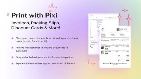 Pixi Invoice PDF Order Printer screenshot